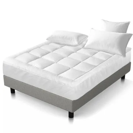 Giselle Bedding Queen Bamboo Mattress Topper - 1000GSM, 5cm Thick, Anti-Allergy, Dust Mite Resistant, Breathable Comfort