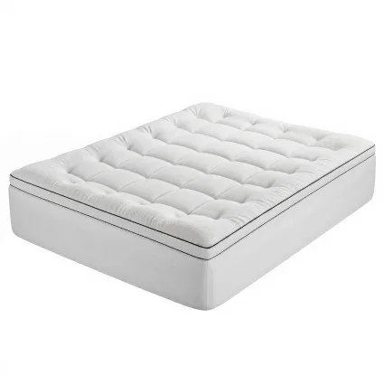 Giselle Bedding Queen Pillowtop Mattress Topper 5cm Coral Fleece 1000GSM Hollow Fibre Breathable Support