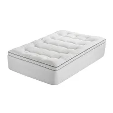 Giselle Bedding Single Pillowtop Mattress Topper 5cm Coral Fleece 1000GSM Hollow Fibre Fitted Skirt Support