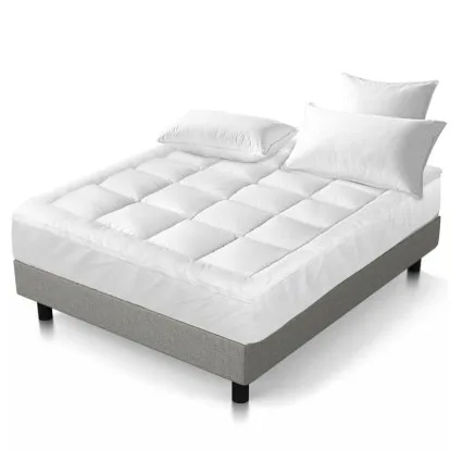 Giselle Bedding Queen Mattress Topper - Luxurious 1000GSM Microfibre Pillowtop, Anti-Allergy, Fits 45cm Thick Mattresses