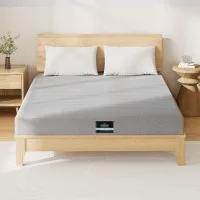 Giselle Bedding Cool Gel Memory Foam Mattress Queen 15cm Charcoal 7-Zone Bamboo Cover Washable Medium Firm