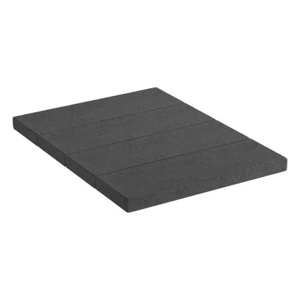 Giselle Bedding Foldable Queen Mattress, High-Density Foam, Faux Linen Cover, Portable 4-Fold Bed or Couch, Grey