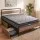 Giselle Bedding Queen Mattress and Metal Bed Frame Set with 2 Drawers 18cm Medium-Firm Pillowtop Charcoal Grey