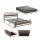 Giselle Bedding Queen Mattress and Metal Bed Frame Set with 2 Drawers 18cm Medium-Firm Pillowtop Charcoal Grey
