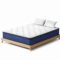 Giselle Bedding Queen Euro Top Mattress, 34cm Cool Gel Memory Foam, 7-Zone Pocket Springs, Medium Firm, Hypoallergenic