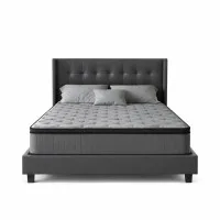 Giselle Bedding Solene Euro Top Mattress 34cm Queen - Medium Firm, 5 Zoned Pocket Springs, Cool Gel & Comfort Latex Foam