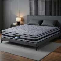 Giselle Bedding TITAN 34cm Hybrid Queen Mattress Pocket Spring Euro Top Medium Firm Bamboo Knit Fabric