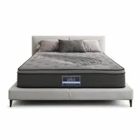 Giselle Bedding Alanya 34cm Queen Mattress - Bamboo Charcoal Cover, Medium Firm, Euro Top, 5-Year Warranty