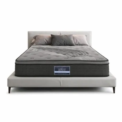 Giselle Bedding Alanya 34cm Queen Mattress - Bamboo Charcoal Cover, Medium Firm, Euro Top, 5-Year Warranty