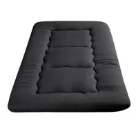 Giselle Bedding 10cm Japanese Floor Mattress Foldable Futon Washable Cover Straps Black 100x200cm 25D