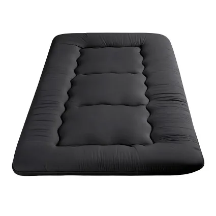 Giselle Bedding 10cm Japanese Floor Mattress Foldable Futon Washable Cover Straps Black 100x200cm 25D