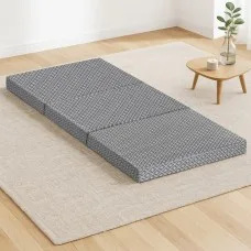 Giselle Bedding Foldable Mattress Sofa Bed, Trifold Memory Foam, 190x78cm, Removable Cover, Grey, Camping Cushion