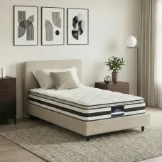 Giselle Bedding 21cm Single Pillow Top Mattress | Medium Firm Bonnell Spring Core | Breathable & Hypo-Allergenic Comfort