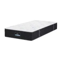 Giselle Bedding Single Reversible Spring Mattress 35cm Gel Foam Cashmere Cover Dual Firmness White Charcoal
