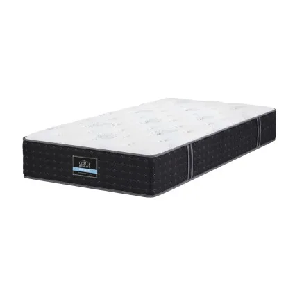 Giselle Bedding Single Reversible Spring Mattress 35cm Gel Foam Cashmere Cover Dual Firmness White Charcoal