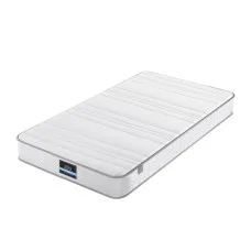 Giselle Bedding Single Mattress 20cm Medium-Firm Pocket Springs Egg-Crate Foam Reinforced Edge White