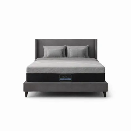 Giselle Bedding Carbon Series Single Mattress 26cm Firm Pocket Spring Dual Edge Support Breathable Dark Grey
