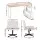 Artiss 140cm Office Desk and Chair Set with Rotatable Bookshelf and Beige Criss Cross Chair for Home Office