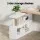 Artiss 140cm Office Desk and Chair Set with Rotatable Bookshelf and Beige Criss Cross Chair for Home Office