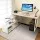 Artiss Computer Desk with Bookshelf, Melamine Finish, 140cm, Oak & White, Rotatable Shelf, Contemporary Design