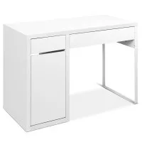 Artiss Computer Desk with Drawer Cabinet, White, 105x50x75cm - Sleek, Durable, Space-Saving Study Furniture