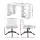 Office Desk and Chair Set 150cm with Six Storage Shelves and Cross-Legged PU Leather Chair White Artiss