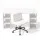 Office Desk and Chair Set 150cm with Six Storage Shelves and Cross-Legged PU Leather Chair White Artiss
