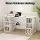 Office Desk and Chair Set 150cm with Six Storage Shelves and Cross-Legged PU Leather Chair White Artiss