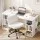Office Desk and Chair Set 150cm with Six Storage Shelves and Cross-Legged PU Leather Chair White Artiss