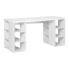 Artiss 150CM White Computer Desk with 6-Shelf Bookshelf - Modern, Spacious, and Functional for Home & Office