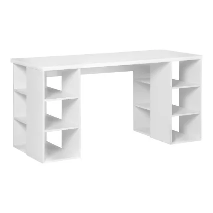 Artiss 150CM White Computer Desk with 6-Shelf Bookshelf - Modern, Spacious, and Functional for Home & Office