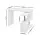 Artiss L-Shape White Computer Desk with Bookshelf - 360° Rotatable Shelf, Chrome Support, Durable Melamine Finish