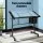 Artiss Black Drafting Table: Adjustable Tempered Glass Desk with Storage Trays, Drawers, and Locking Castors