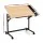 Artiss Adjustable Oak Drafting Table - 100x60cm MDF Desk, Multi-Functional Art & Drawing Station with Side Tray