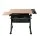Artiss Natural & Black Drawing Desk Set - Adjustable Tilt Drafting Table with Stool, MDF Top, Steel Frame, Storage