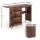 Artiss Folding Sewing Table Craft Workstation with Three Storage Bins Open Shelf and Rolling Castors Brown
