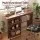 Artiss Folding Sewing Table Craft Workstation with Three Storage Bins Open Shelf and Rolling Castors Brown