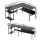 Artiss L-Shaped Computer Desk Black 128x108cm Home Office Table with Shelves, 15mm MDF, Ergonomic Riser, Storage