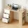 Artiss Computer Desk 120cm with 3 Drawers, 3-Tier Shelves, 50kg Desktop and Melamine Finish Oak White