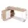 Artiss Swivelling L Shape Computer Desk with Storage Cabinets and Bookshelves for Home Office Oak