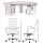 Artiss L-Shaped Office Desk and Chair Set 150cm with Storage Cabinet Drawers and Ergonomic White Chair