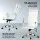 Artiss L-Shaped Office Desk and Chair Set 150cm with Storage Cabinet Drawers and Ergonomic White Chair