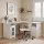 Artiss L-Shaped Office Desk and Chair Set 150cm with Storage Cabinet Drawers and Ergonomic White Chair