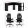 Artiss L-Shaped Office Desk and Chair Set 136cm with Storage Shelves and Ergonomic Mesh Chair Black