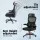 Artiss L-Shaped Office Desk and Chair Set 136cm with Storage Shelves and Ergonomic Mesh Chair Black