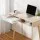 Artiss Computer Desk 90cm Oak and White – Scandinavian Style, Drawer, Open Shelf, Rubber Wood Legs, Sturdy Build