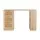 Artiss 120CM Rattan Computer Desk - Home Office Study Table with Drawers & Shelves, Light Oak Finish, Easy Assembly