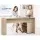 Artiss Computer Desk with Bookshelf, Oak, 130CM, Particle Board, L-Shape, Space-Saving, Anti-Slip Legs, Easy Assembly