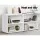 Artiss Computer Desk with Swivelling Bookshelf, Particle Board, White, 130cm, L-Shaped, Space-Saving Design