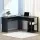 Artiss Ronald Computer Desk L-Shape Black 136cm, 2-Tier Shelf, Cable Management, 15mm Particle Board, Space Saving
